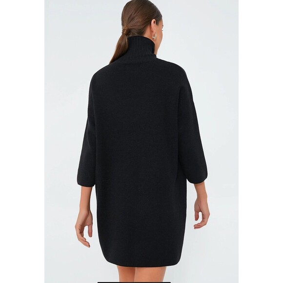 TUCKERNUCK Sz Large Pomander Place Black Noir Vivianne Metallic Turtleneck Dress - Picture 3 of 12